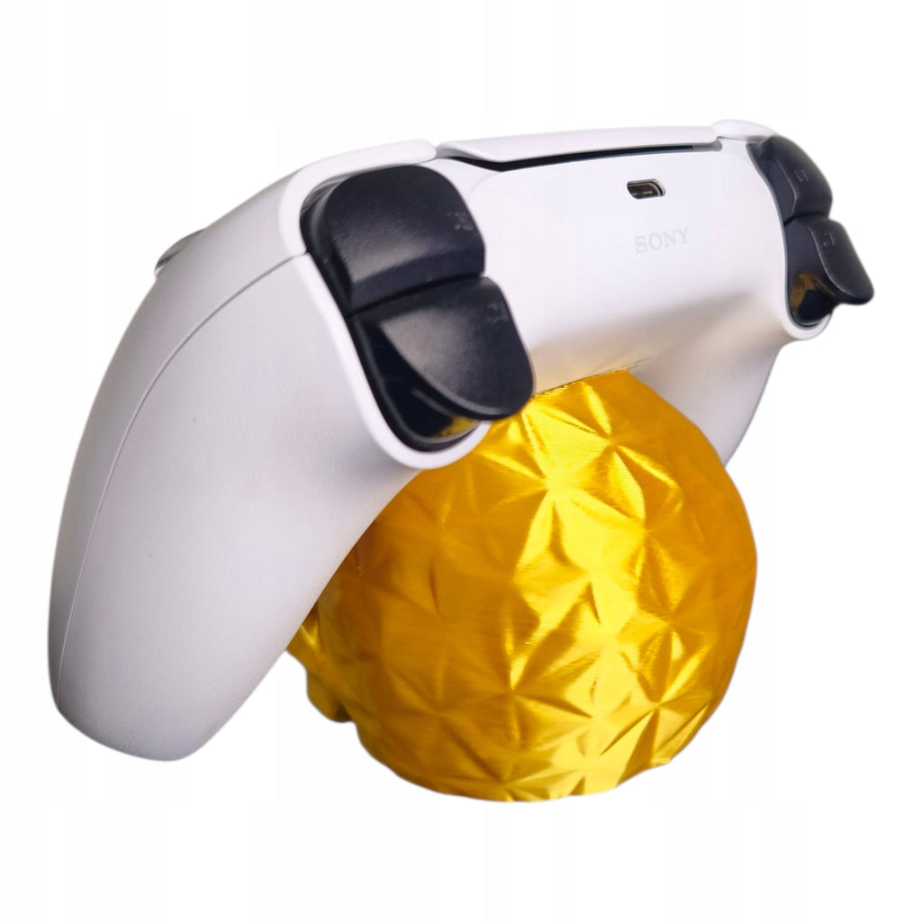 Stojak na Pada PS5 DualSense Czaszka low poly ZŁOTY