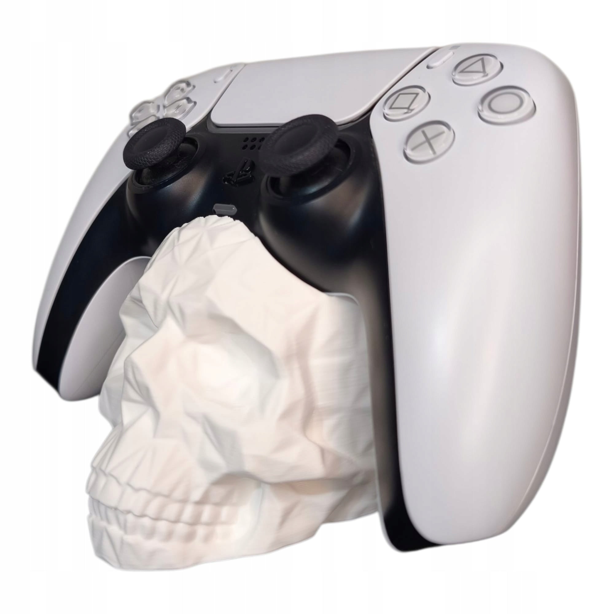 Stojak na pada PS5 Czaszka low poly BIAŁY
