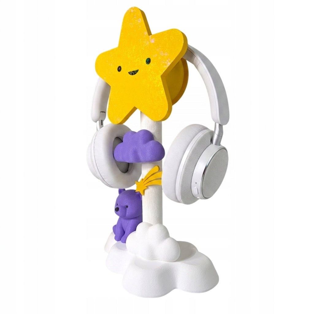 Stojak na słuchawki Gwiazdka i Miś Kawaii Design Organizer na biurko