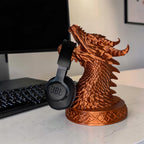 Stojak na słuchawki SMOK Dragon Uchwyt Gamingowy miedziany