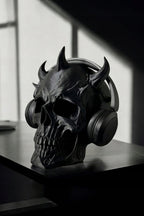 Stojak na Słuchawki CZASZKA Demona Skull Gamer CZARNY