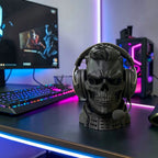 Stojak na Słuchawki CZASZKA GHOST Gamingowy Organizer 3D CZARNY