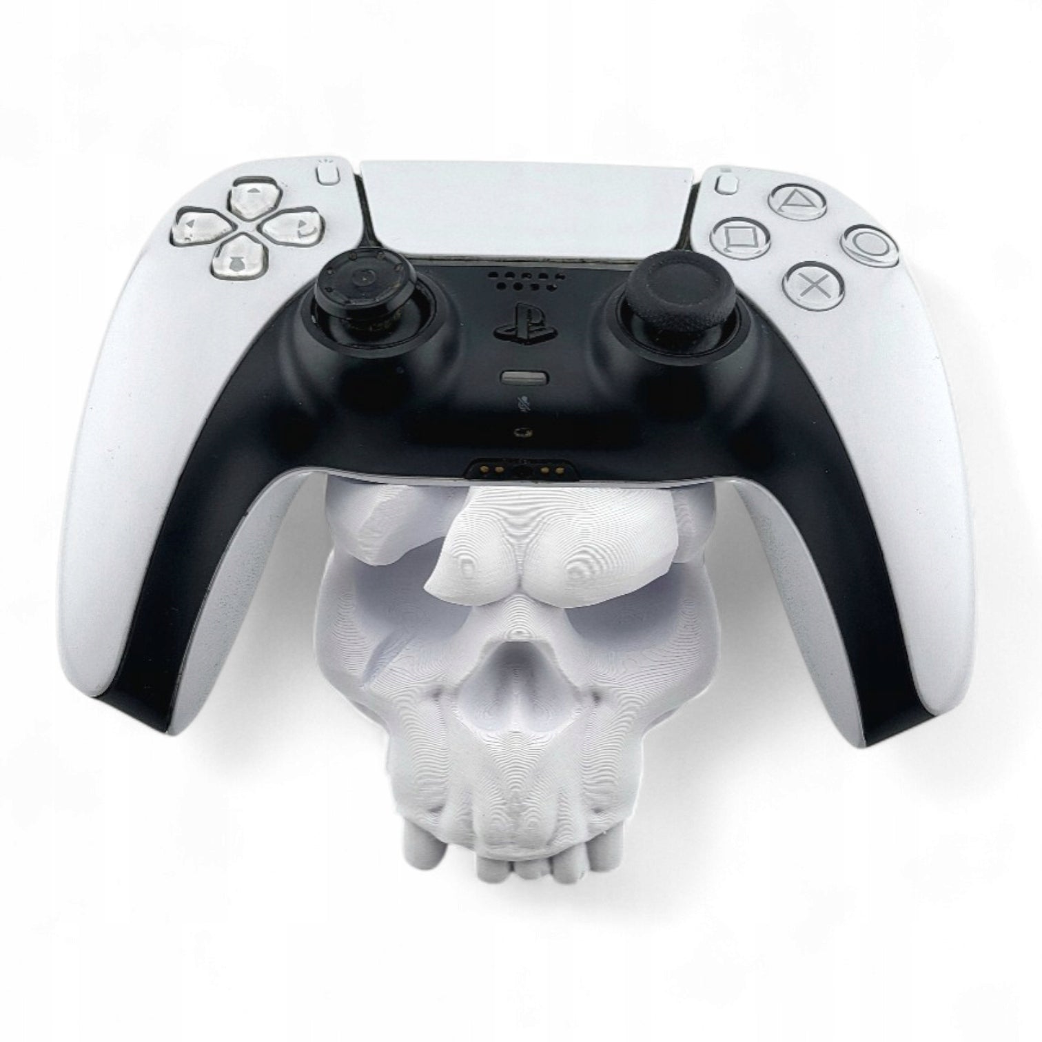 Stojak na Pad PS5 Uchwyt Czaszka Skull 3D BIAŁY