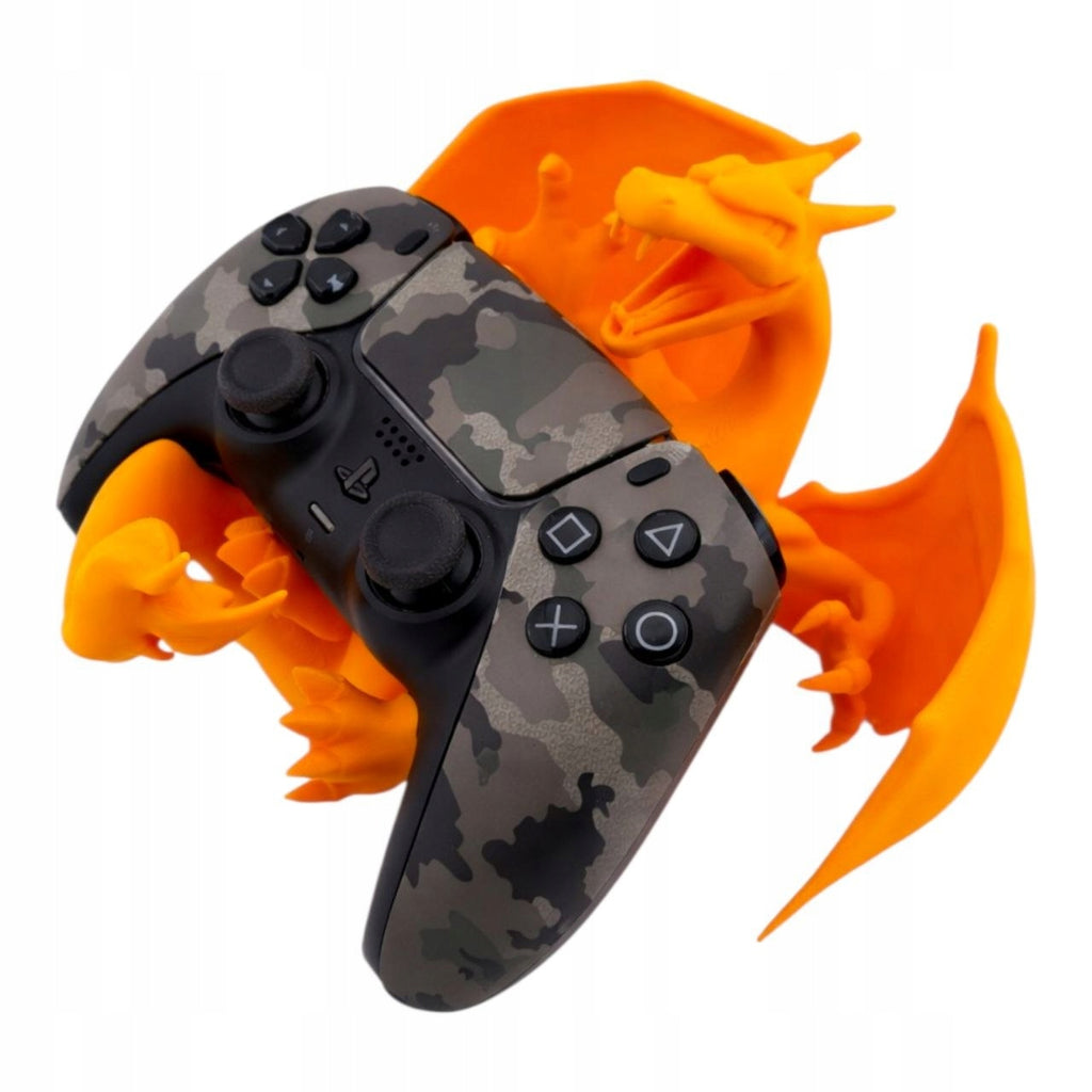 Stojak Uchwyt na Pad PS5 Smok 3D Pomarańczowy