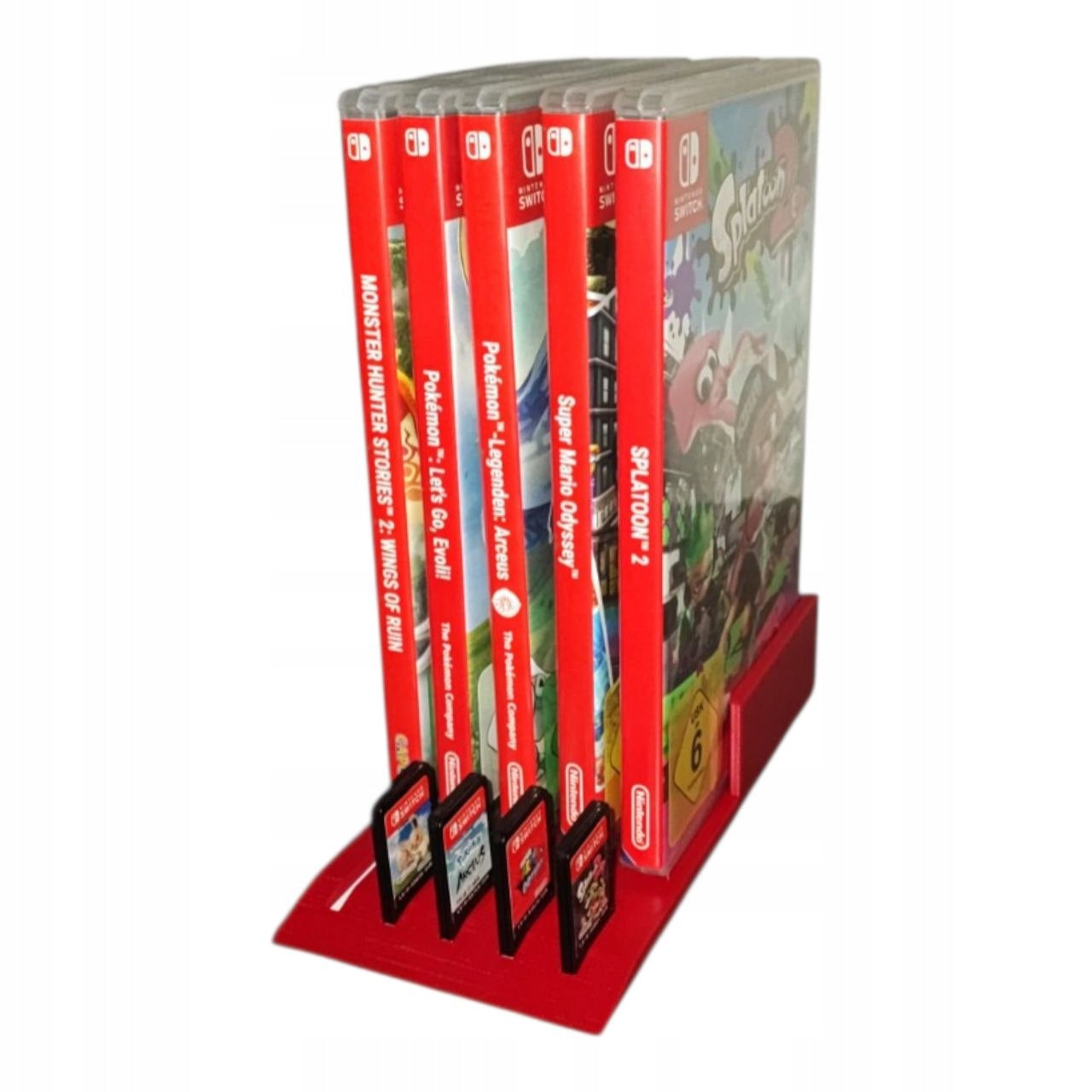 Stojak Organizer na Gry i Kartridże Nintendo Switch CZERWONY