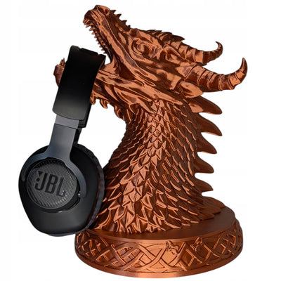 Stojak na słuchawki SMOK Dragon Uchwyt Gamingowy miedziany