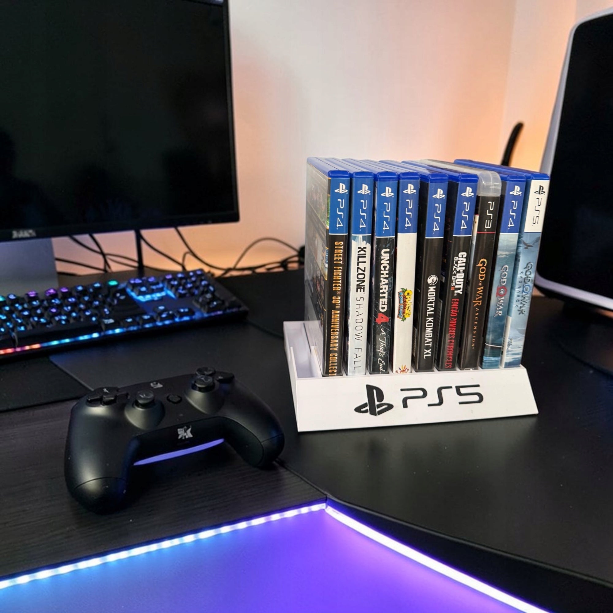 Organizer na Gry PS5 PS4 - Uchwyt na 10 Pudełek Biały