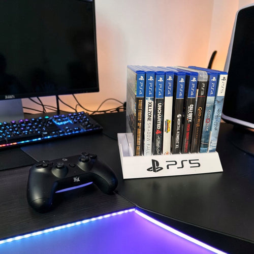 Organizer na Gry PS5 PS4 - Uchwyt na 10 Pudełek Biały
