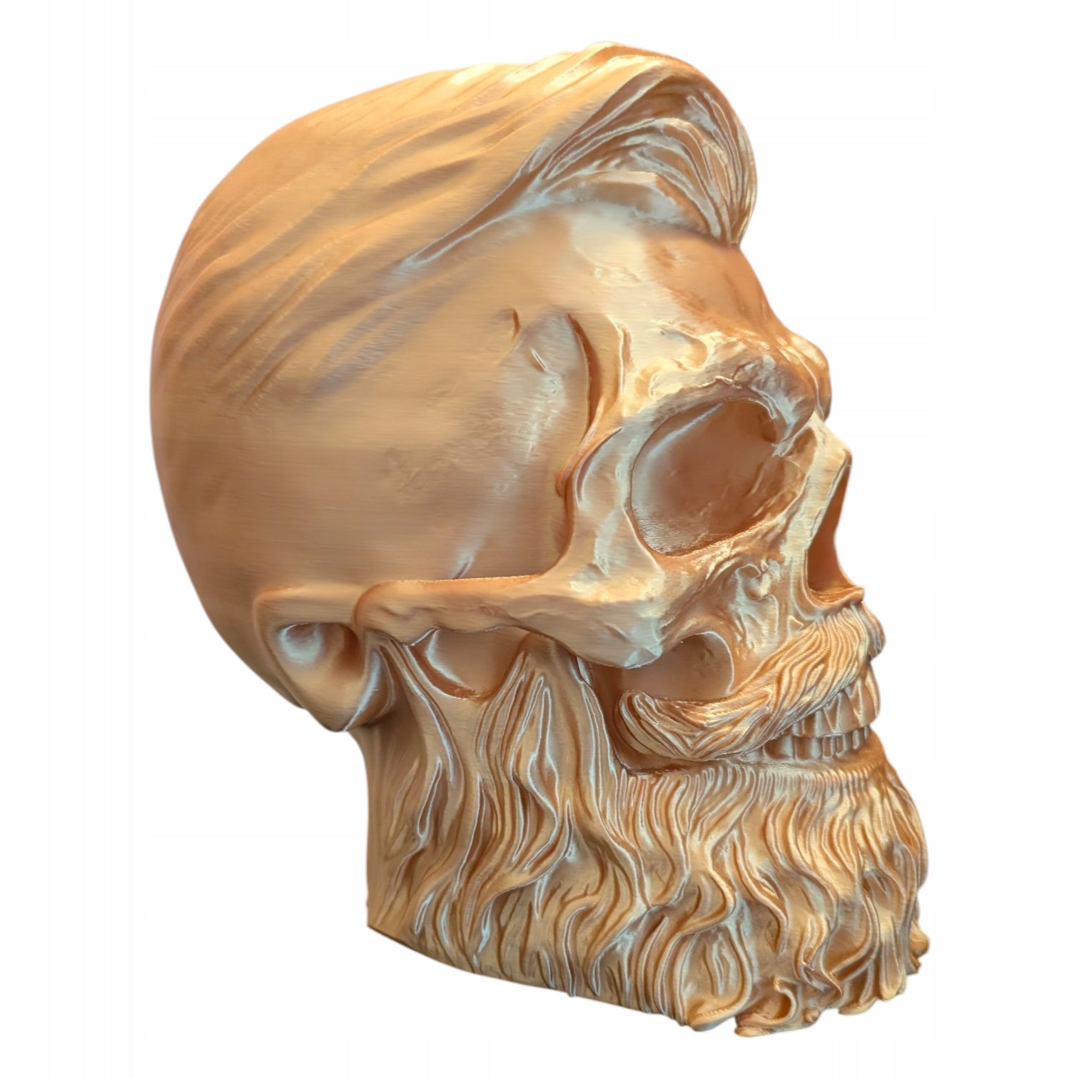 Stojak na Słuchawki Czaszka z Brodą Uchwyt Gamingowy Złoty