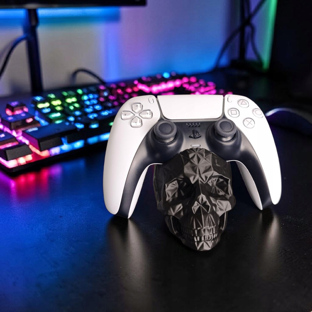 Stojak Uchwyt na Pad PS5 Czaszka Low Poly CZARNY