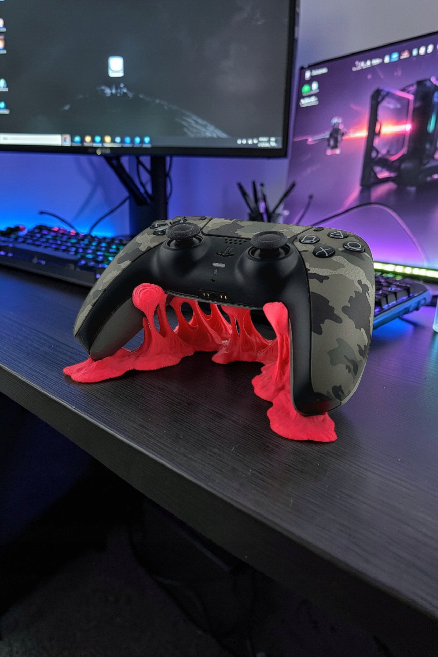 Stojak na Pada PS5 Slime Guma Różowy