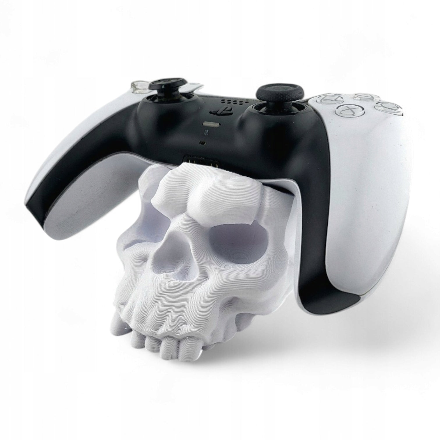 Stojak na Pad PS5 Uchwyt Czaszka Skull 3D BIAŁY