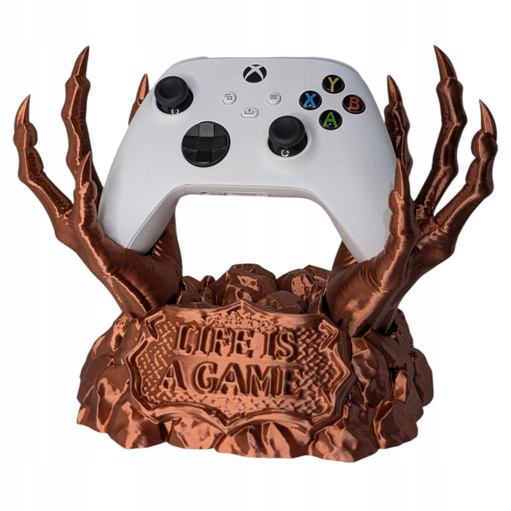 Stojak na pad Xbox LIFE IS A GAME Pazury Potwora Miedziany
