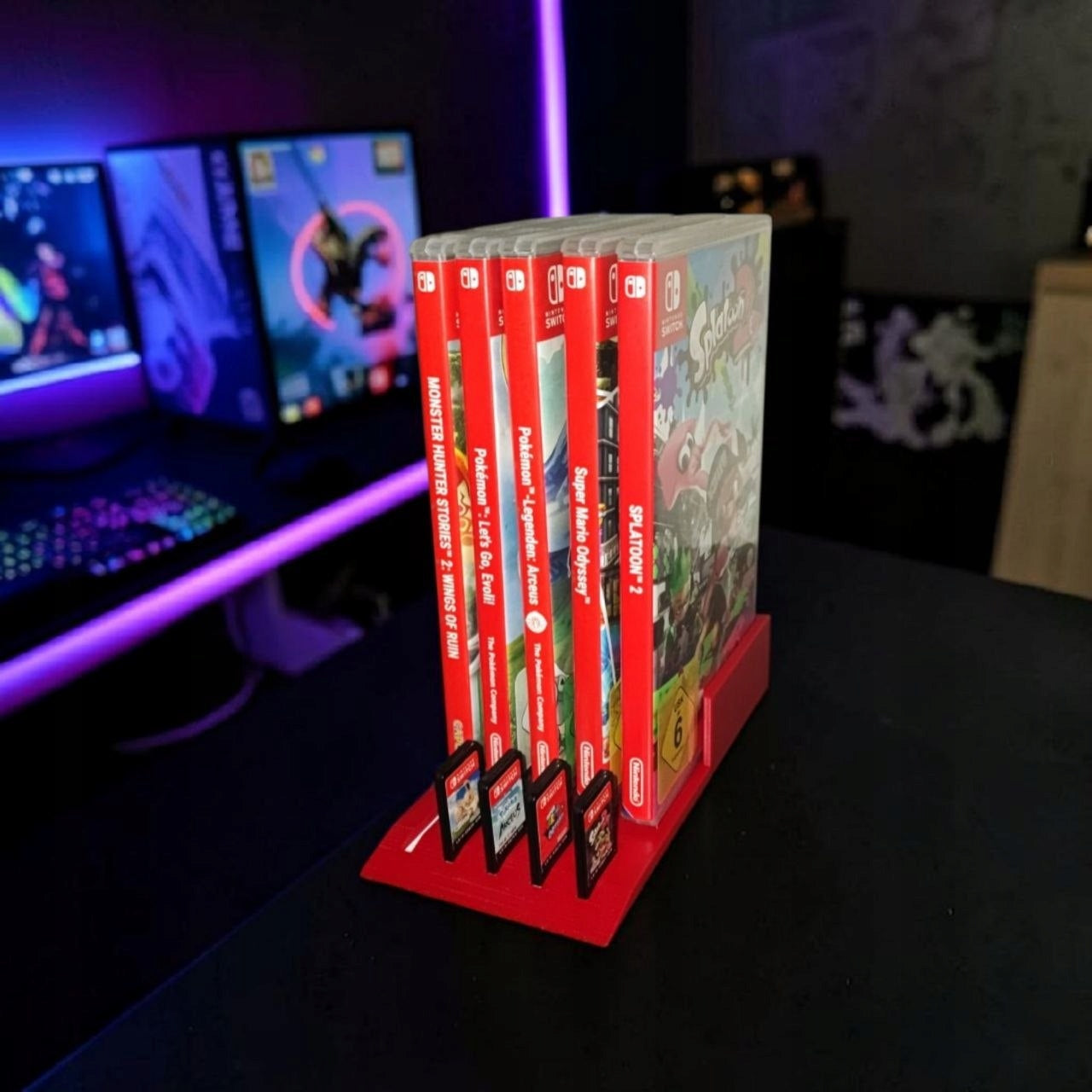 Stojak Organizer na Gry i Kartridże Nintendo Switch CZERWONY