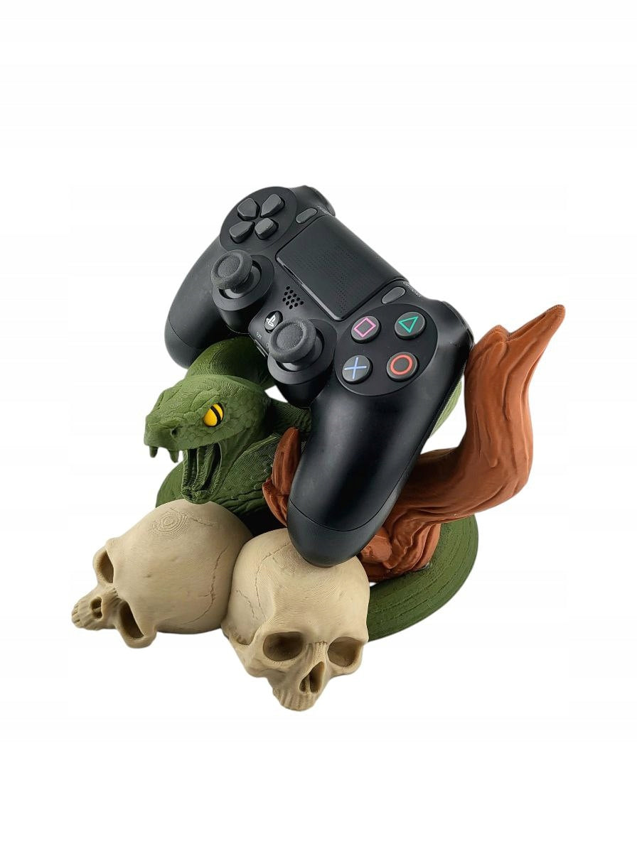 Stojak na Pada PS4 Wąż i Czaszki Gamingowa Figurka 3D