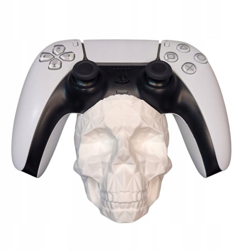 Stojak na pada PS5 Czaszka low poly BIAŁY
