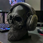 Stojak na Słuchawki Czaszka z Brodą Hipster Skull Gaming Holder 3D Czarna
