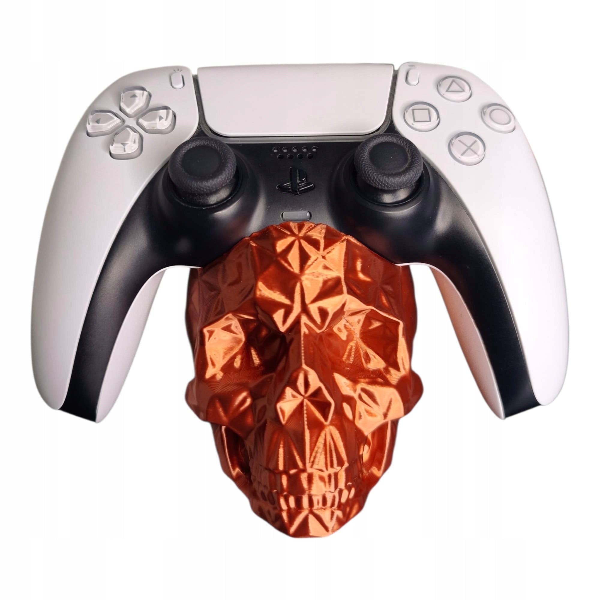 Stojak Uchwyt na Pad PS5 Czaszka Low Poly MIEDZIANY