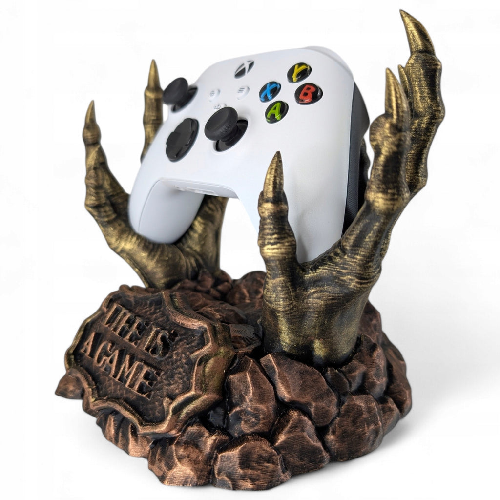 Stojak na pada Xbox LIFE IS A GAME PAZURY DEMONA Antyczny Brąz Złoto
