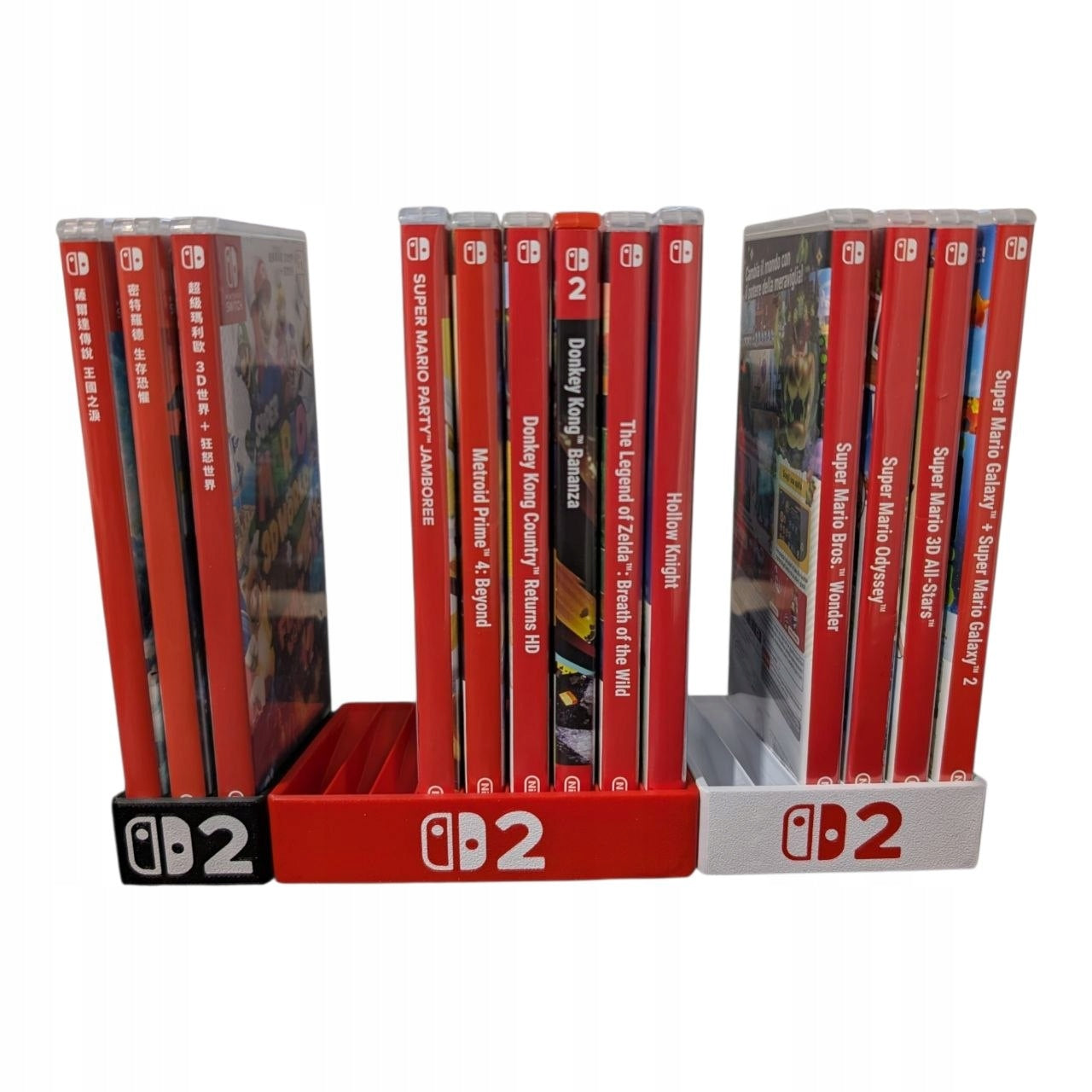 3 Sztuki Organizerów na Gry Nintendo Switch CZERWONY/CZARNY/BIAŁY