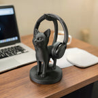 Stojak Uchwyt na Słuchawki Kot 3D Gamer Lo-Fi CZARNY