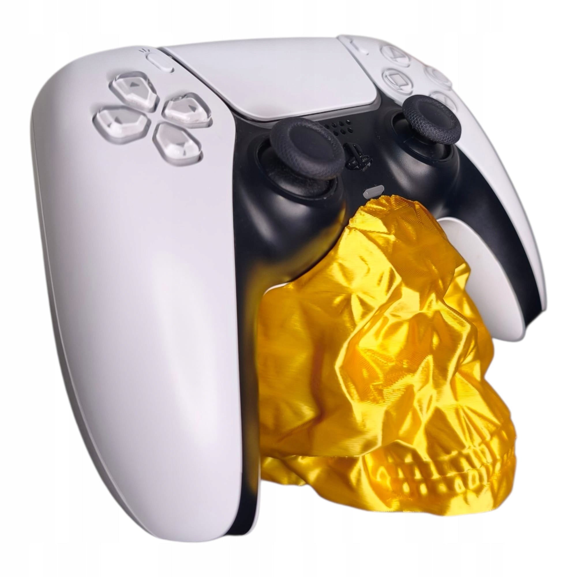Stojak na Pada PS5 DualSense Czaszka low poly ZŁOTY