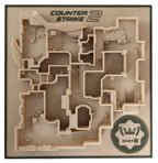 Obraz 3D Mapa Dust II Counter Strike 2 Taktyczna Makieta CS2, CS GO 23cm.
