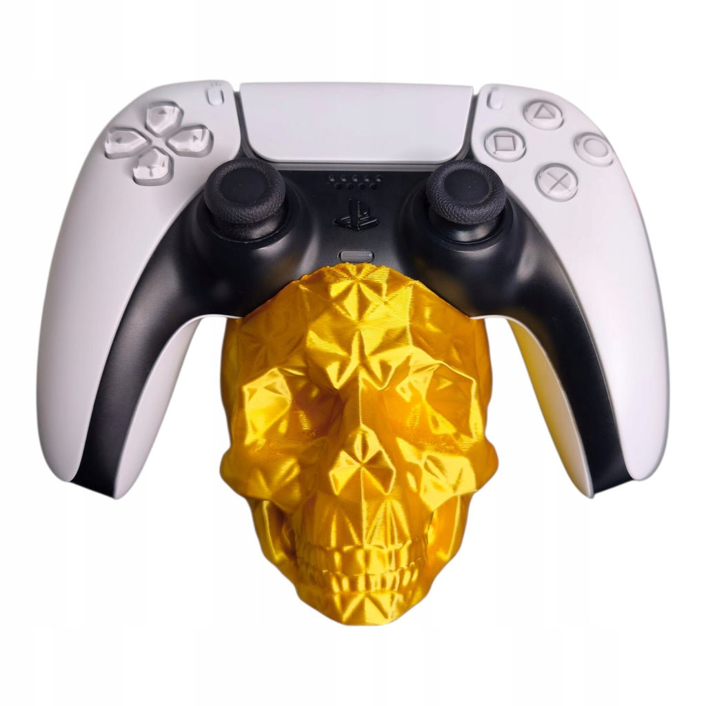 Stojak na Pada PS5 DualSense Czaszka low poly ZŁOTY