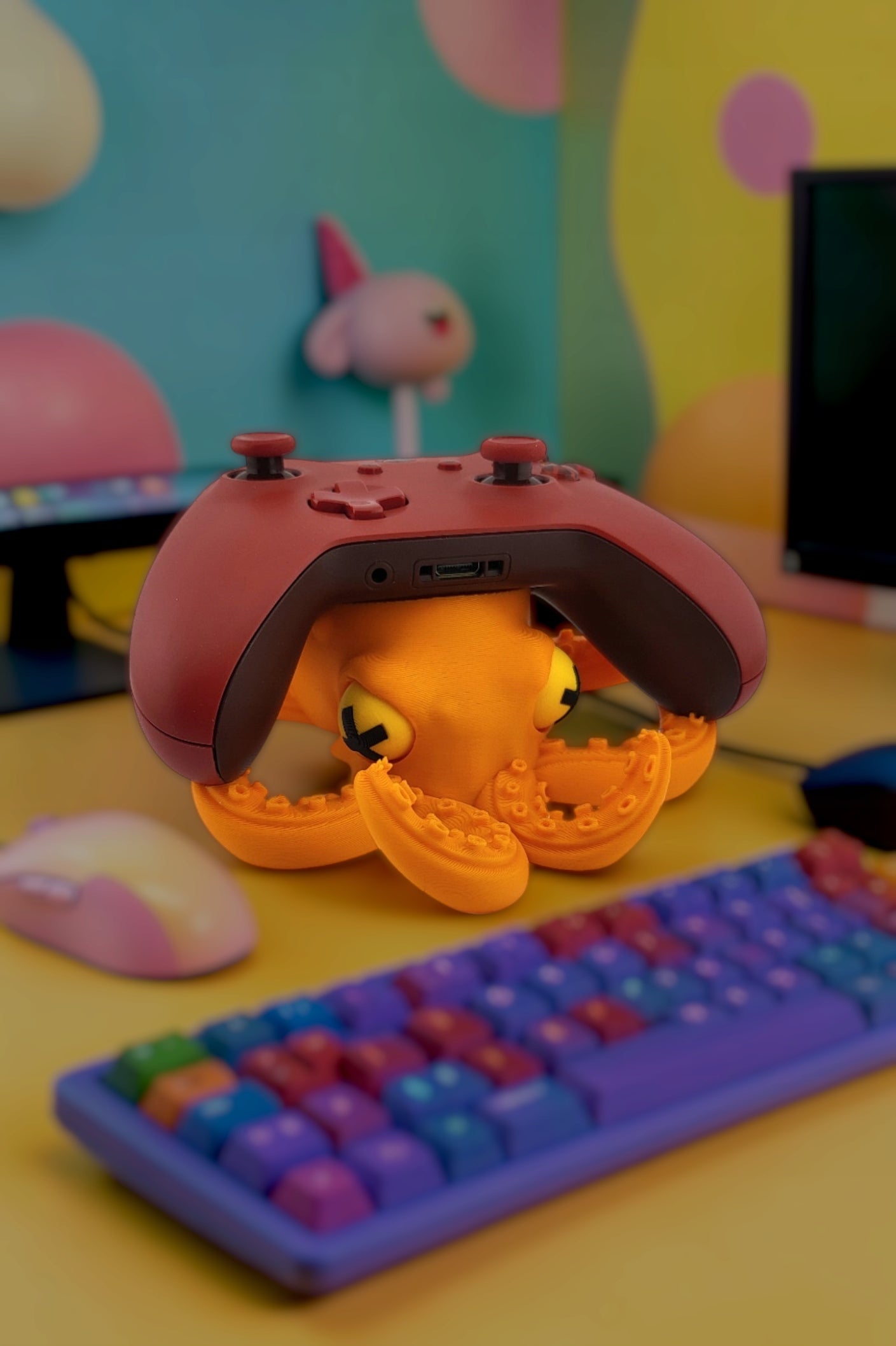 Stojak na Pada Xbox Pomarańczowa Ośmiornica Uchwyt Gamingowy