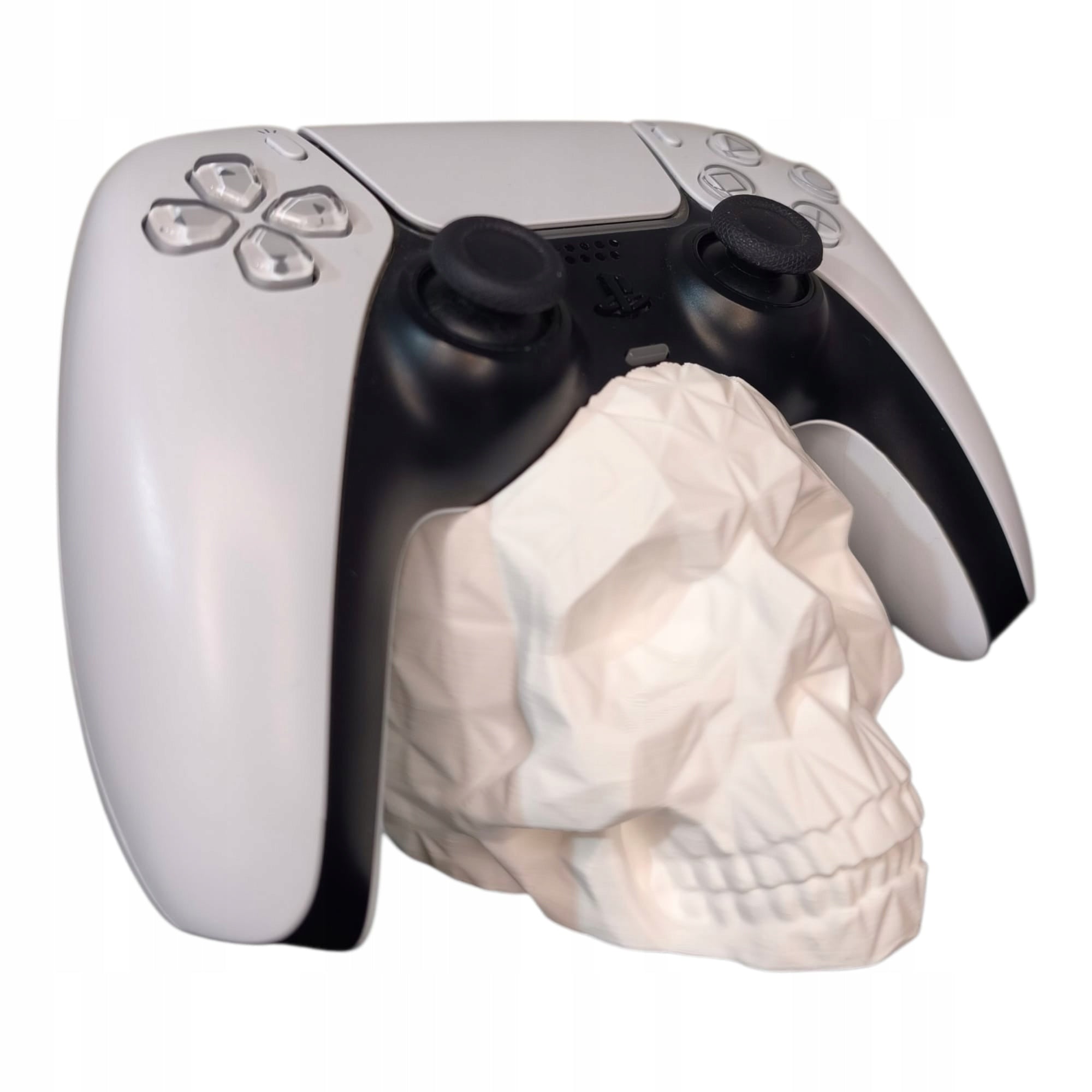 Stojak na pada PS5 Czaszka low poly BIAŁY