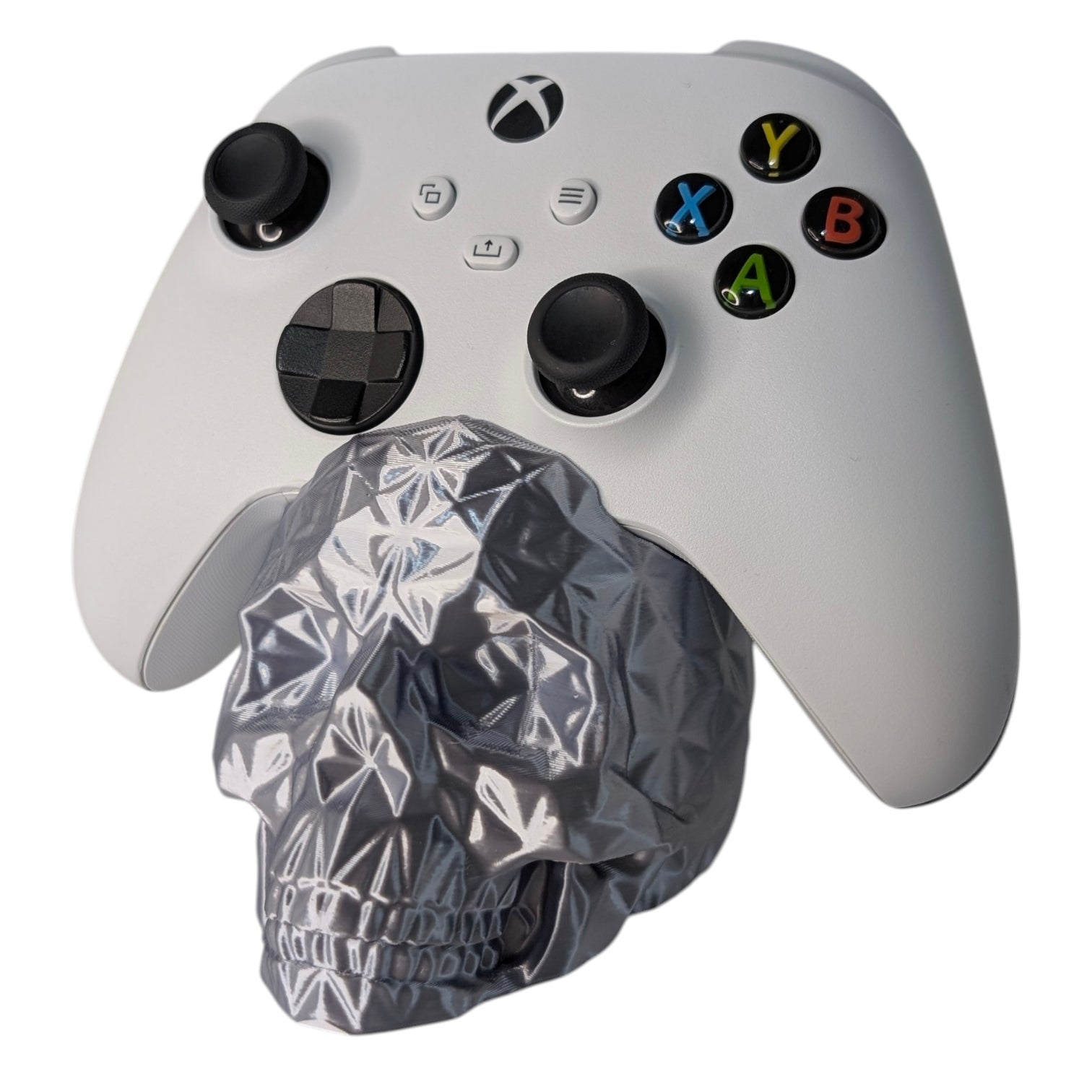 Stojak na pad Xbox Czaszka Low Poly Srebrny